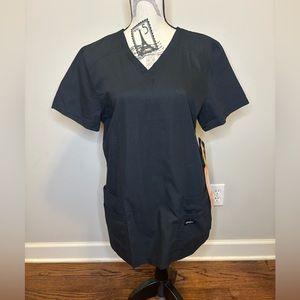 3 in total! Landau Black Scrub Tops.Size Large.